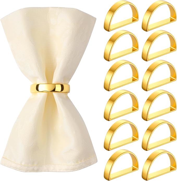 Suream Napkin Holders Set of 12, Stainless Steel Napkin Rings Bulk by Suream