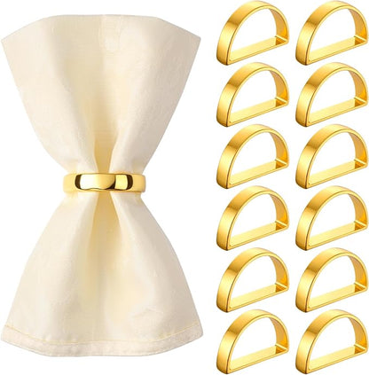 Suream Napkin Holders Set of 12, Stainless Steel Napkin Rings Bulk by Suream