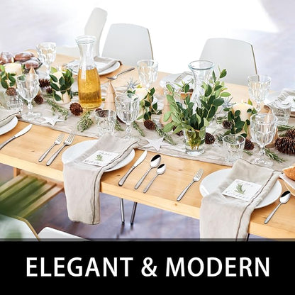 49-Piece Hammered Silverware Set - Image 6
