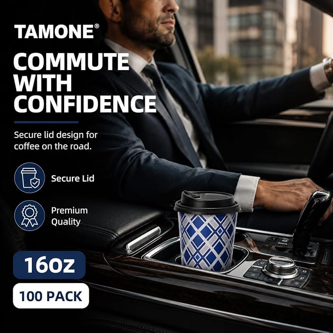 Tamone 100 PACK 16OZ Disposable Coffee Cups - Image 8