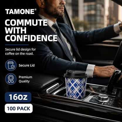 Tamone 100 PACK 16OZ Disposable Coffee Cups - Image 8