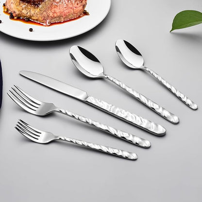 NICE KITCHEN Silverware Set, 40 Piece Heavy Duty Silverware Cutlery Sets | - Image 9