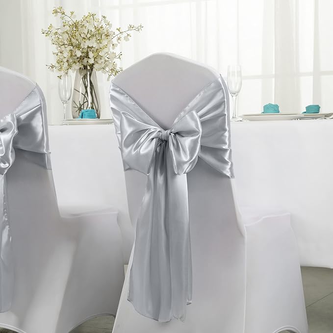 Horbaunal 24 Pack Silver Satin Table Runner 12 x 108 Inch | Smooth Table Runners - Image 3