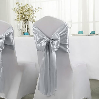 Horbaunal 24 Pack Silver Satin Table Runner 12 x 108 Inch | Smooth Table Runners - Image 3