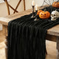 6Pcs Black Table Runner, 10FT Black Cheesecloth Halloween Table Runner by Miucat