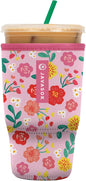 Sok It JavaSok Iced Coffee & Cold Soda Insulated Neoprene Cup Sleeve (Bloom Your Way, Large: 30-32oz)