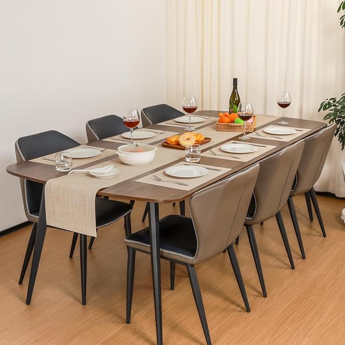 Myir JUN Beige Table Runner Home Decor Dining Table Runners | Vinyl Table - Image 4