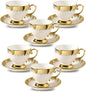 LETAOTAO Tea Cups and Saucers Set of 6, 7 oz Turkish Coffee Cup set | Ceramic by LETAOTAO