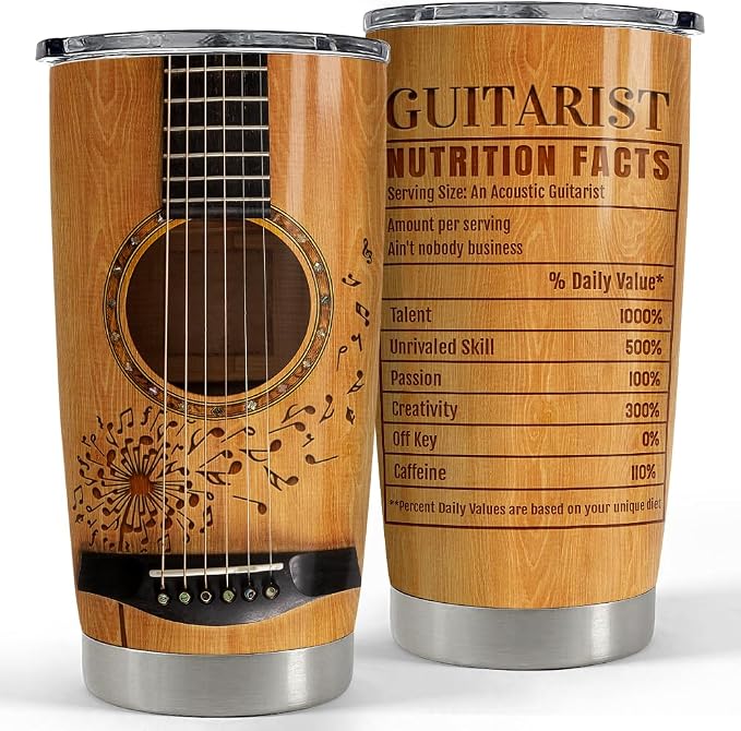 SANDJEST Guitar Tumbler Cup 20oz Insulated Stainless Steel Tumblers Coffee by SANDJEST