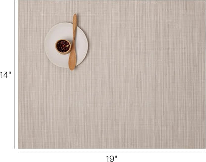 Chilewich Bamboo Placemats Set of 4 - Woven Rectangle Placemats - Reusable, Stain-Resistant, Indoor/Outdoor Tabletop Protection - 19" x 14" - Chino