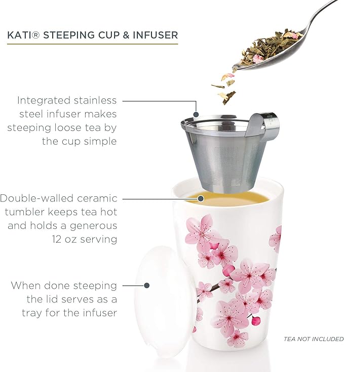 Tea Forte Double-Walled Ceramic Kati Cup, 12 oz | Insulated Ceramic - Image 2