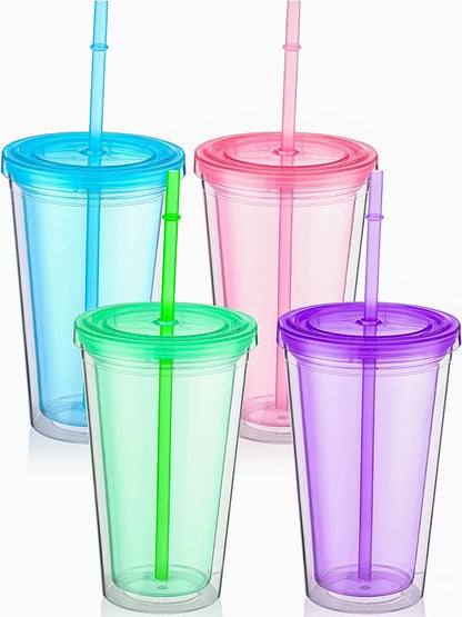 Nuogo 4 Pieces Insulated Double Wall Plastic Tumbler by Nuogo