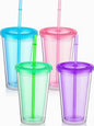 Nuogo 4 Pieces Insulated Double Wall Plastic Tumbler by Nuogo