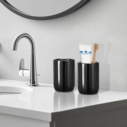 Bathroom Tumbler Cup Ceramic 12.6oz Reusable Toothbrush Cup 375ml, Toothbrush - Image 2