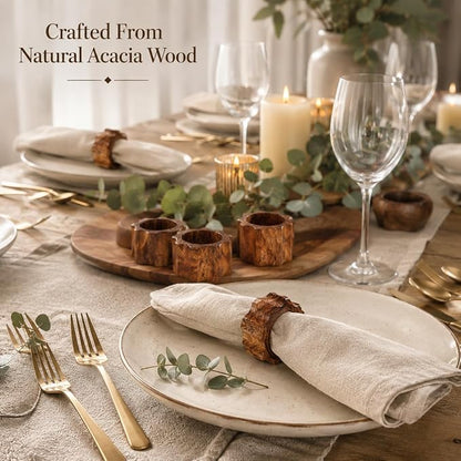 Wooden Napkin Rings Set of 12 - Image 2