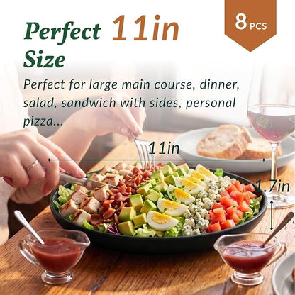 Wheat Straw Dinner Plates Set of 8-11 Inch, Alternative to Plastic, Microwave & - Image 2