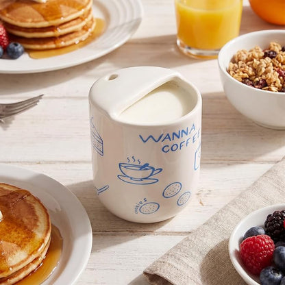 Ceramic Mug with Sip Hole 10 oz Novelty Food Pattern Ceramic Coffee Mug Hand - Image 6