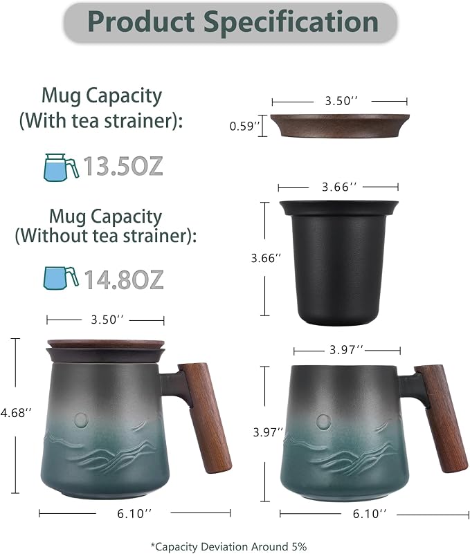 ZENS Tea Mug with Infuser and Lid - Image 5