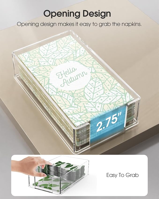 MaxGear Acrylic Napkin Holder for Bathroom, Durable Acrylic Construction - Image 2