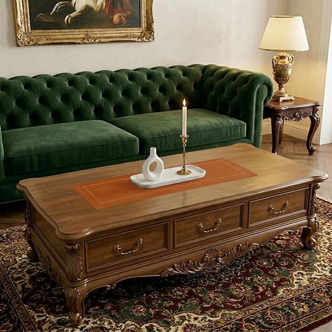 Signature Linen™ by D'Moksha Rust Table Runner 36 Inches, 100% Pure Linen - Image 2