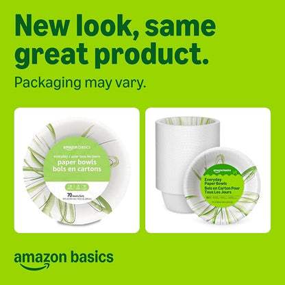 Amazon Basics Everyday Disposable Paper Bowls, 10 oz, Microwave Safe, Soak Proof - Image 2