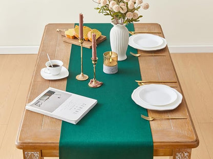 YATOJUZI Green Table Runner Seasonal Kitchen Dining Coffee Table Decoration 55 - Image 2