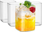 LUXU Drinking Glasses 8 oz, Square Beer Glass | Lead-Free Glassware, Water by LUXU