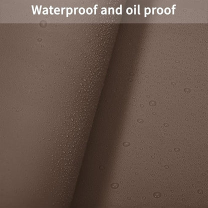 Round Table Pad, 1.8mm Thick, Dia.48 Inch, Leather Table Cover, Dining Table Protector, Mud Color + Champagne Gold