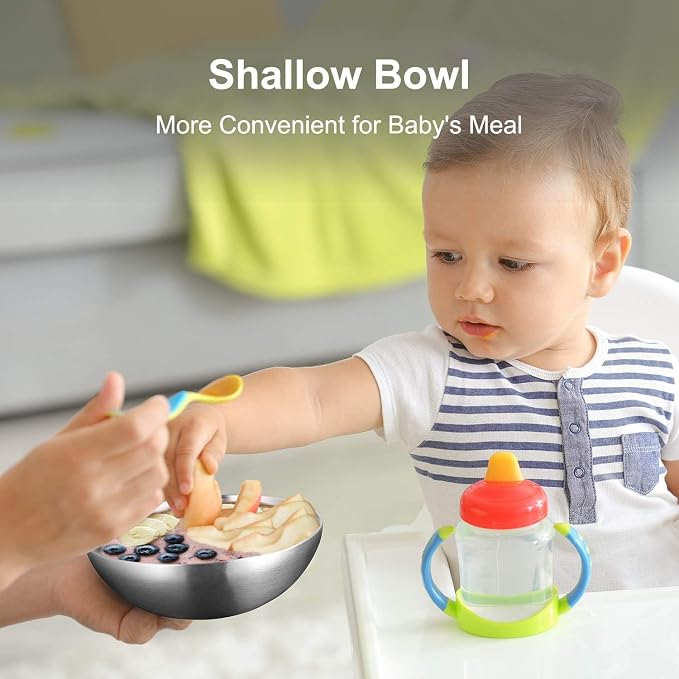 Stainless Steel Bowls for Kids, 18/8 Stainless Steel Toddler Bowl, Durable & - Image 6