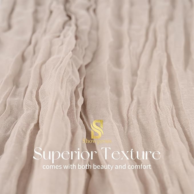 Showgeous 4 Pack Rosy Brown Cheesecloth Table Runner, 17 x 108 Inches | Boho - Image 4