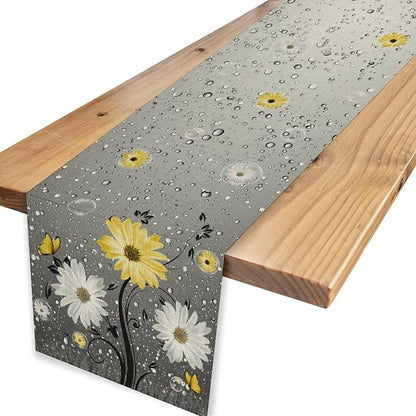 Daisy Floral Table Runner, Rustic Farmhouse Spring Yellow Floral Flower Boho - Image 4