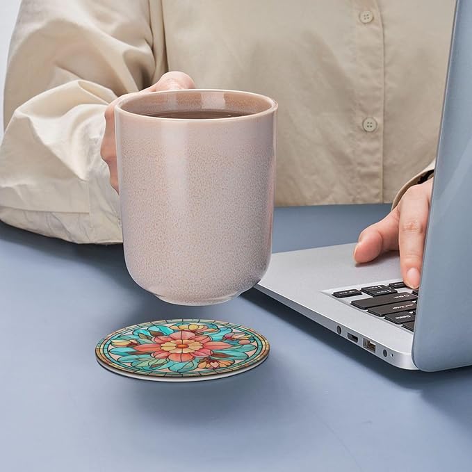 Floral Coasters For Drinks, Floral Decor Bar Drink Coasters For Coffee Table - Image 9