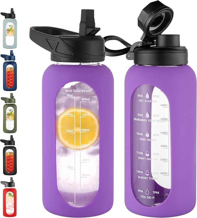 CIVAGO 32 oz Glass Water Bottle by CIVAGO
