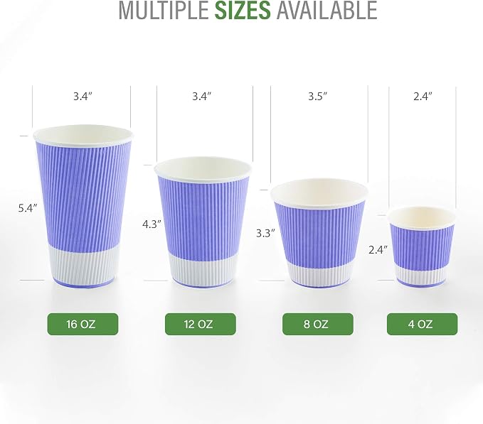 Restaurantware 8 Ounce Double Wall Disposable Coffee Cups, 500 Insulated Light - Image 3