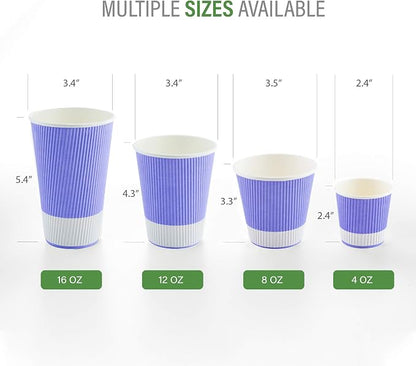 Restaurantware 8 Ounce Double Wall Disposable Coffee Cups, 500 Insulated Light - Image 3