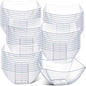 Tanlade 50 Pcs Square Plastic Serving Bowls Disposable Snack Salad Bowl Small Party Candy Bar Containers Taco Bar Serving Dishes for Buffet Chips Fruit(4 oz,Clear)