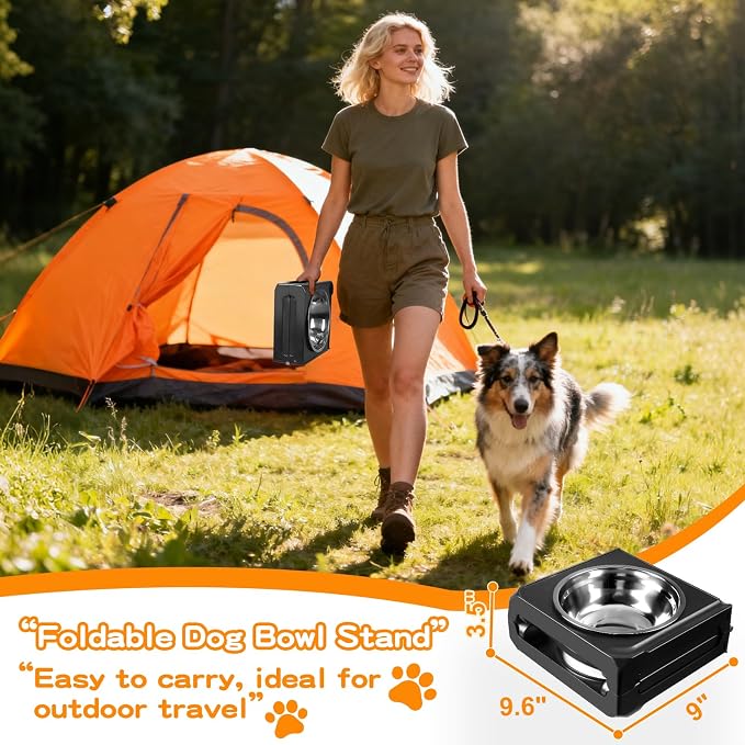 COMESOON Elevated Dog Bowls, 5 Adjustable Heights Raised Dogs Food Bowl Stand - Image 8