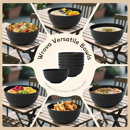 Wheat Straw Bowls 60oz, Large Salad Bowl Unbreakable Ramen Bowls Set of 6 - Image 5
