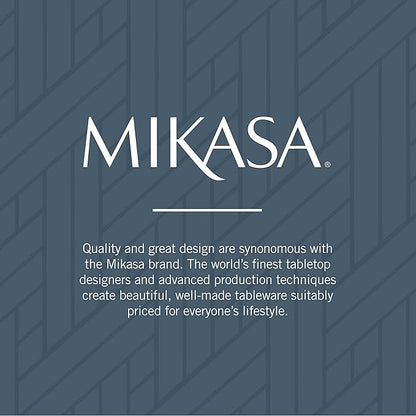 Mikasa, Gold Accent Regent Bead Flatware Service for 12, 65 Piece Set, 18/10 Stainless Steel, Silverware Set with Serving Utensils