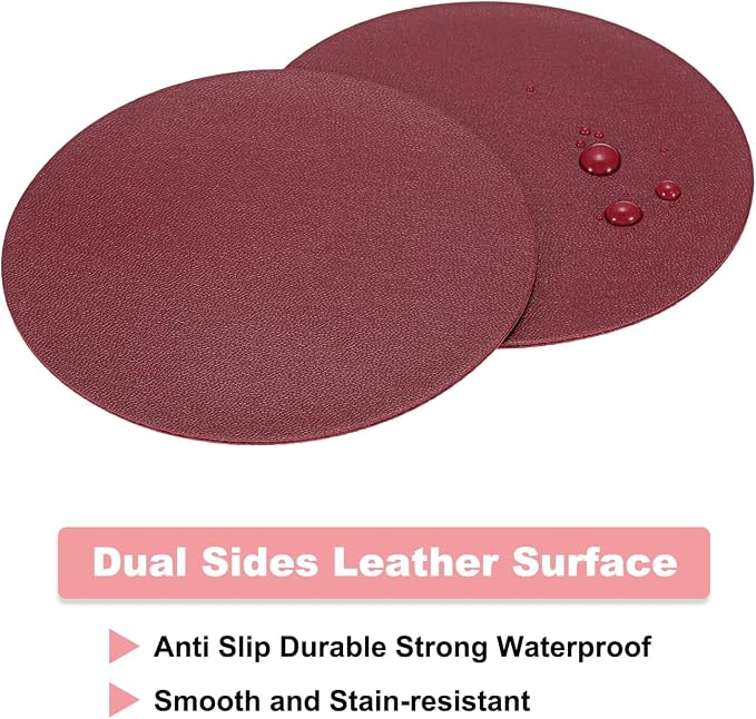uxcell Round Drink Coasters Set of 6 Dual Sided Non-Slip Non-Stick Waterproof - Image 3