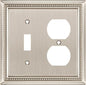 Henne Bery Sunken Pearls Heavy Duty Decorative Wall Plate Switch Plate Outlet Cover (Toggle/Duplex, Satin Nickel)