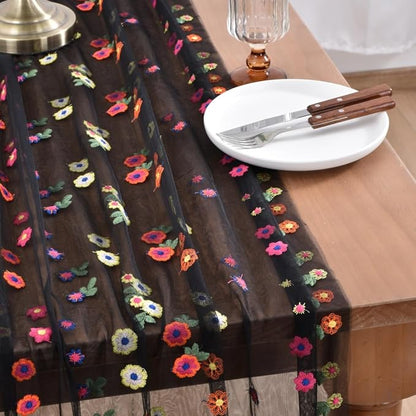 Flower Table Runner Floral Daisy Summer Birthday Party Garden Wedding Decor | - Image 3