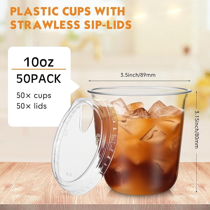 Baderke 50 Pcs Round Bottom Plastic Cups - Image 3