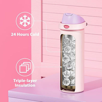 24 oz Insulated Water Bottle for Sports: Meoky Stainless Steel Water Bottle - Image 3