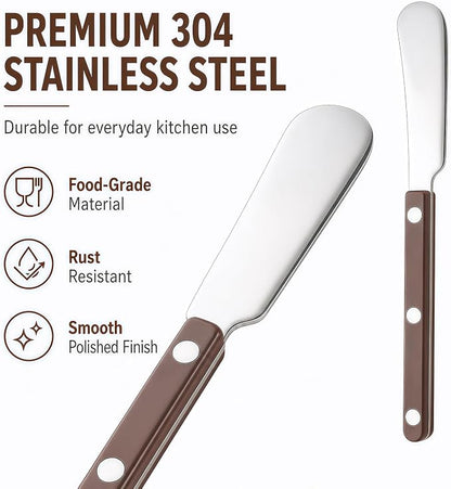4PCS Stainless Steel Butter Knives Set: 6.3 Inch Cheese Spreader 304 Stainless - Image 6