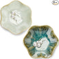 meekoo 2 Pcs Trinket Dishes for Jewelry Lotus Leaf Shape Ceramic Ring Holder Jewelry Tray Bowl Woman Gift for Mom Sister(Green)
