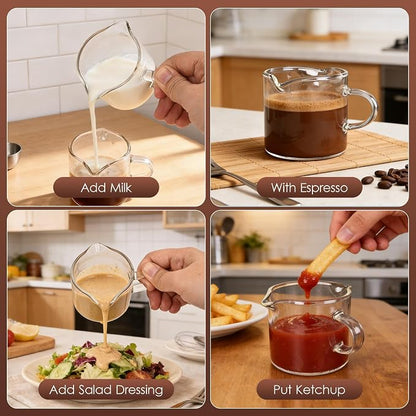 Adorever Espresso Cups Set of 2, 4 oz Double Spouts Espresso Shot Cups - Image 6