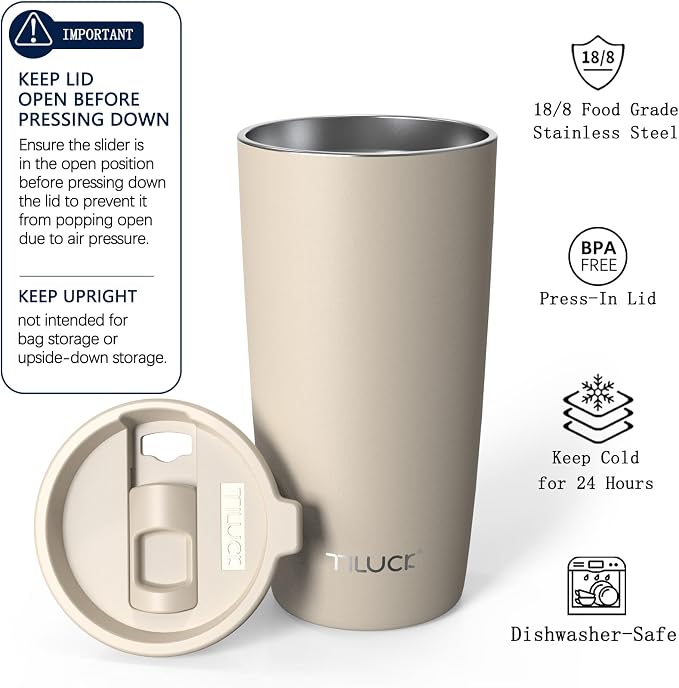 TILUCK 20 oz Insulated Coffee Tumbler - Image 2