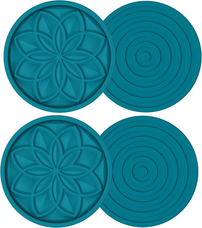 HFHOME Silicone Coasters Set, Bar Tabletop Protection by HFHOME