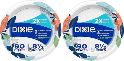 Dixie Medium Paper Plates, 8.5 Inch, 2X Stronger*, Microwave-Safe, Soak-Proof by Unknown